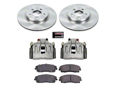 PowerStop OE Replacement Brake Rotor, Pad and Caliper Kit; Front (12-21 RWD Challenger SXT w/ Single Piston Front Calipers)