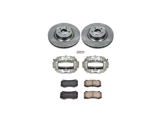 PowerStop OE Replacement Brake Rotor, Pad and Caliper Kit; Front (08-20 Challenger 392 Hemi Scat Pack Shaker, GT, R/T & SRT8 w/ 4-Piston Front Calipers)