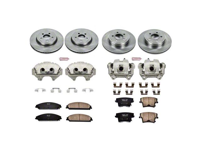 PowerStop OE Replacement Brake Rotor, Pad and Caliper Kit; Front and Rear (09-11 Challenger R/T; 2011 Challenger SE w/ Dual Piston Front Calipers)