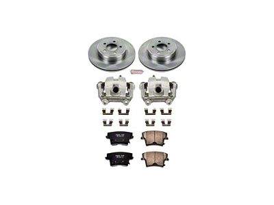 PowerStop OE Replacement Brake Rotor, Pad and Caliper Kit; Rear (09-20 Challenger GT, R/T, Rallye Redline & SXT w/ Dual Piston Front Calipers & Vented Rear Rotors; 2011 Challenger SE w/ Dual Piston Front Calipers & Vented Rear Rotors)