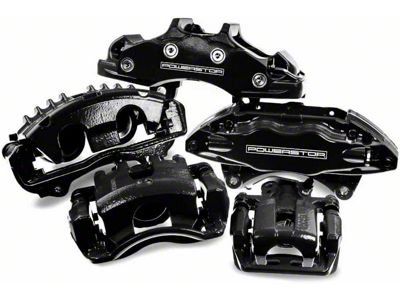 PowerStop Performance Front Brake Calipers; Black (12-20 Challenger GT, R/T, Rallye Redline, SXT & T/A w/ Dual Piston Front Calipers)