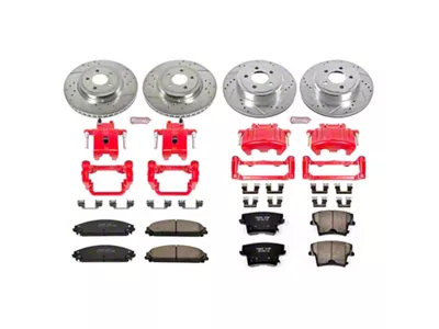 PowerStop Z23 Evolution Sport Brake Rotor, Pad and Caliper Kit; Front and Rear (09-11 Challenger R/T; 2011 Challenger SE w/ Dual Piston Front Calipers)