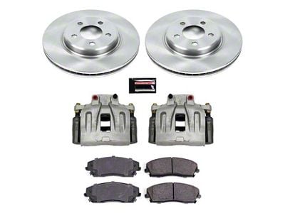 PowerStop OE Replacement Brake Rotor, Pad and Caliper Kit; Front (12-23 RWD V6 Charger w/ Single Piston Front Calipers)