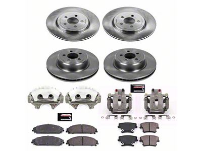 PowerStop OE Replacement Brake Rotor, Pad and Caliper Kit; Front and Rear (12-14 Charger Pursuit; 12-13 5.7L HEMI Charger SE)