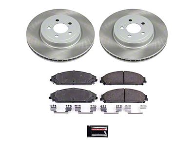 PowerStop Semi-Coated Brake Rotor and Pad Kit; Front (12-14 Charger Pursuit; 06-23 Charger AWD SE, AWD SXT, Daytona, Daytona R/T, GT & R/T w/ Dual Piston Front Calipers; 11-13 5.7L HEMI Charger SE)