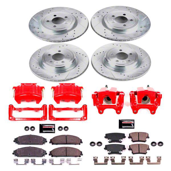 PowerStop Charger Z23 Evolution Brake Rotor, Pad and Caliper Kit; Front