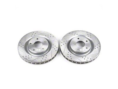 PowerStop Evolution Cross-Drilled and Slotted Rotors; Front Pair (05-13 Corvette C6 Base w/ Standard Brake Package)