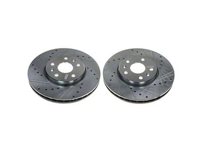 PowerStop Evolution Cross-Drilled and Slotted Rotors; Front Pair (20-25 Corvette C8 Stingray w/o Z51 Brake Package)