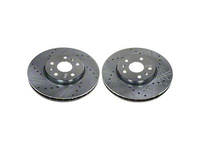 PowerStop Evolution Cross-Drilled and Slotted Rotors; Front Pair (20-24 Corvette C8 Stingray w/o Z51 Brake Package)