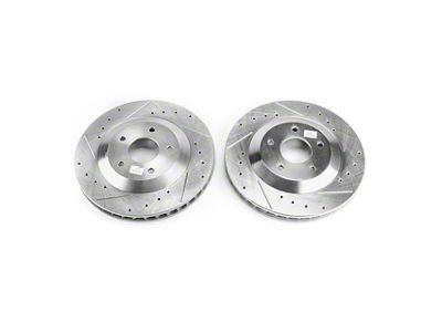 PowerStop Evolution Cross-Drilled and Slotted Rotors; Front Pair (97-04 Corvette C5)