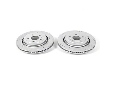 PowerStop Evolution Cross-Drilled and Slotted Rotors; Rear Pair (14-19 Corvette C7 Stingray w/ Standard JL9 Brake Package)