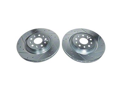 PowerStop Evolution Cross-Drilled and Slotted Rotors; Rear Pair (20-24 Corvette C8 Stingray w/o Z51 Brake Package)
