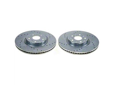 PowerStop Evolution Cross-Drilled and Slotted Rotors; Rear Pair (20-25 Corvette C8 Stingray w/ Z51 Brake Package)