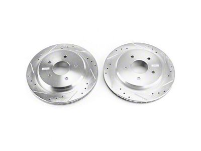 PowerStop Evolution Cross-Drilled and Slotted Rotors; Rear Pair (97-04 Corvette C5; 05-13 Corvette C6 Base w/ Standard Brake Package)