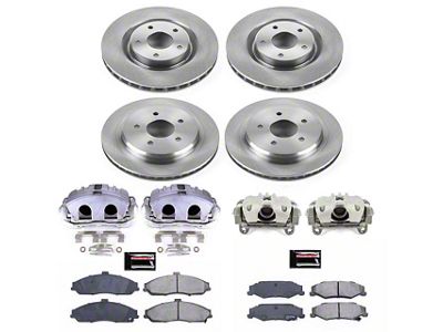 PowerStop OE Replacement Brake Rotor, Pad and Caliper Kit; Front and Rear (05-13 Corvette C6 Base w/ Standard Brake Package & w/o Corvette Logo On Calipers)