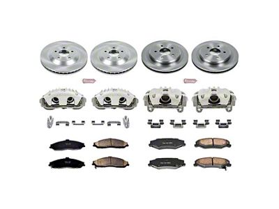 PowerStop OE Replacement Brake Rotor, Pad and Caliper Kit; Front and Rear (97-04 Corvette C5)