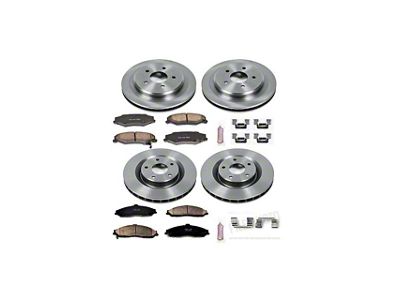 PowerStop OE Replacement Brake Rotor and Pad Kit; Front and Rear (05-13 Corvette C6 Base w/ Standard Brake Package & w/o Corvette Logo On Calipers)