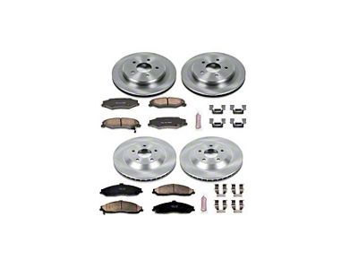 PowerStop OE Replacement Brake Rotor and Pad Kit; Front and Rear (97-04 Corvette C5)