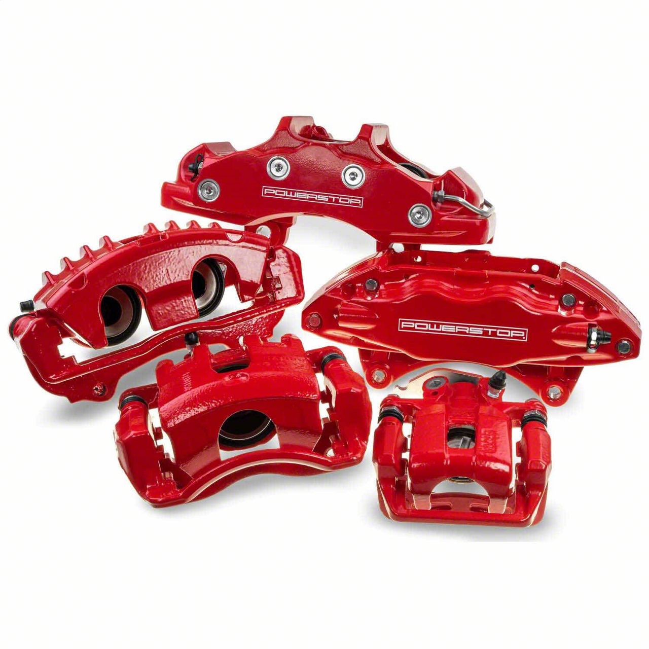 PowerStop Corvette Performance Front Brake Calipers; Red