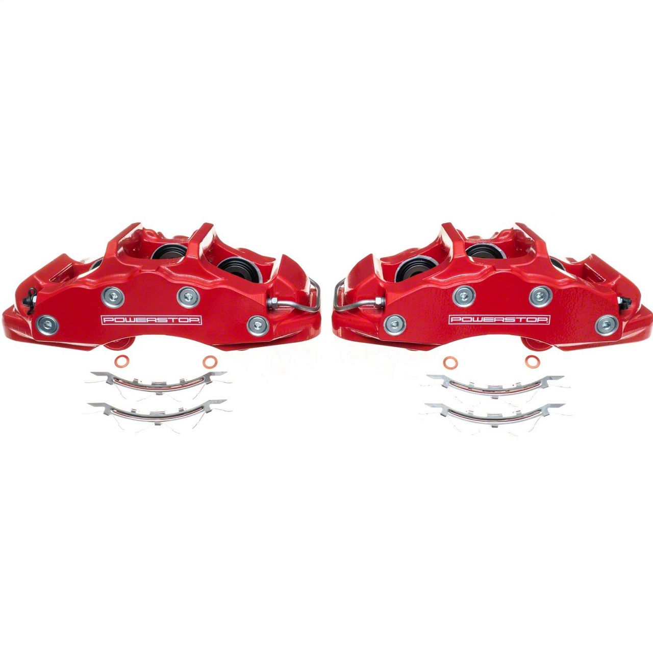 PowerStop Corvette Performance Front Brake Calipers; Red