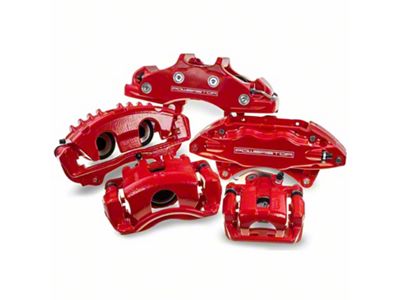 PowerStop Performance Front Brake Calipers; Red (97-04 Corvette C5 w/ Corvette Logo On Calipers)