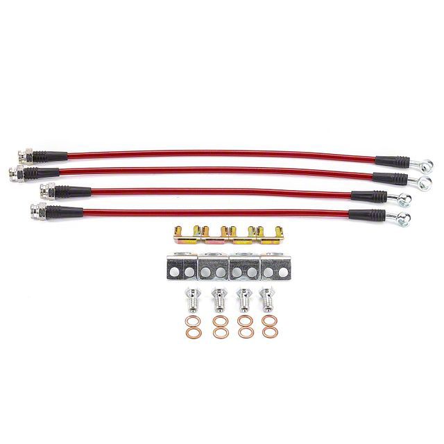 PowerStop Corvette Stainless Steel Braided Brake Hoses; Front and Rear