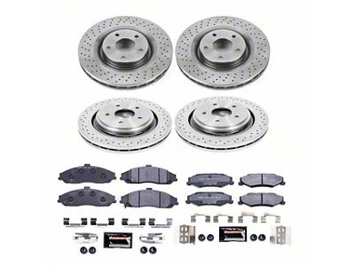 PowerStop Track Day Brake Rotor and Pad Kit; Front and Rear (05-09 Corvette C6 w/ Z51 Brake Package; 10-11 Corvette C6 Base w/ MagneRide; 12-13 Corvette C6 Base w/ Heavy Duty Brake Package)