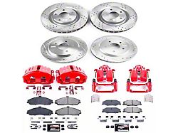 PowerStop Z23 Evolution Sport Brake Rotor, Carbon-Fiber Ceramic Pad and Caliper Kit; Front and Rear (05-13 Corvette C6 Base w/ Standard Brake Package & w/o Corvette Logo On Calipers)