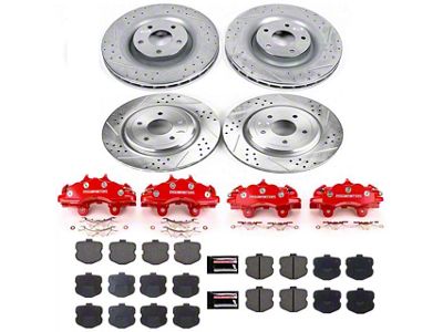 PowerStop Z23 Evolution Sport Brake Rotor, Pad and Caliper Kit; Front and Rear (06-13 Corvette C6 427, Grand Sport, Z06 w/o Z07 Brake Package)