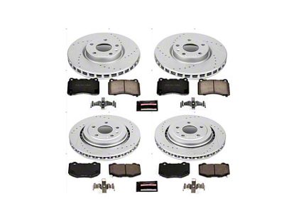 PowerStop Z23 Evolution Sport Brake Rotor and Pad Kit; Front and Rear (14-16 Corvette C7 Stingray w/ Standard JL9 Brake Package)