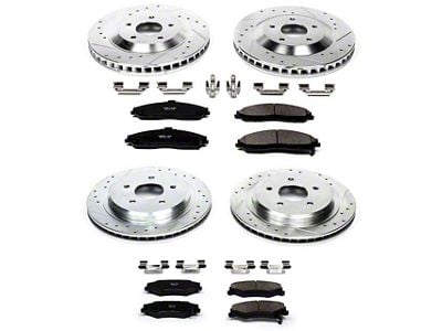 PowerStop Z23 Evolution Sport Brake Rotor and Pad Kit; Front and Rear (97-04 Corvette C5)