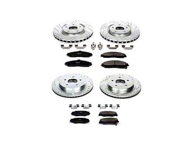 PowerStop Z23 Evolution Sport Brake Rotor and Pad Kit; Front and Rear (05-13 Corvette C6 Base w/ Standard Brake Package)