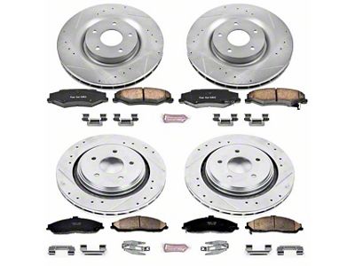 PowerStop Z23 Evolution Sport Brake Rotor and Pad Kit; Front and Rear (05-09 Corvette C6 w/ Z51 Brake Package; 10-11 Corvette C6 Base w/ MagneRide; 12-13 Corvette C6 Base w/ Heavy Duty Brake Package)