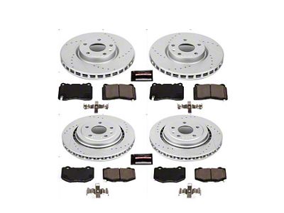 PowerStop Z23 Evolution Sport Brake Rotor and Pad Kit; Front and Rear (17-19 Corvette C7 Stingray w/ Standard JL9 Brake Package)