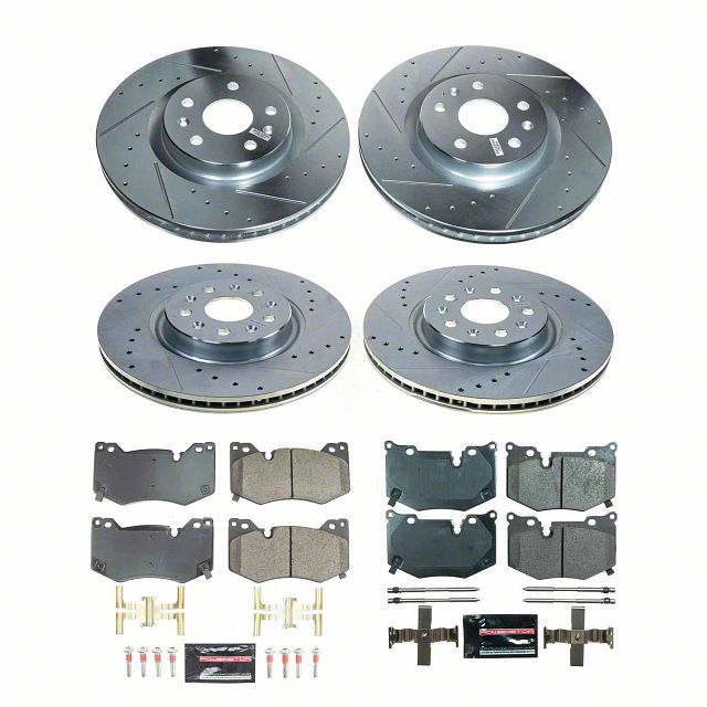 PowerStop Front Z23 Evolution Sport Carbon-Fiber Ceramic Brake Pad And Drilled & Slotted Rotor Kit Fits: CHEVROLET Select Models K8526 - View #2