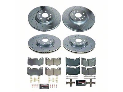 PowerStop Z23 Evolution Sport Brake Rotor and Pad Kit; Front and Rear (20-25 Corvette C8 Stingray w/ Z51 Brake Package)