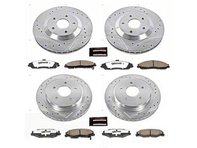 PowerStop Z26 Street Warrior Brake Rotor and Pad Kit; Front and Rear (97-04 Corvette C5)