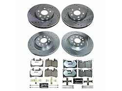 PowerStop Z26 Street Warrior Brake Rotor and Pad Kit; Front and Rear (20-24 Corvette C8 Stingray w/o Z51 Brake Package)
