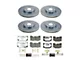 PowerStop Z26 Street Warrior Brake Rotor and Pad Kit; Front and Rear (20-24 Corvette C8 Stingray w/ Z51 Brake Package)