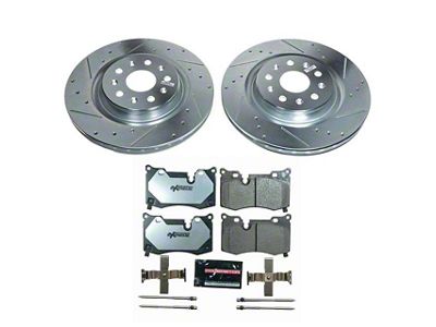 PowerStop Z26 Street Warrior Brake Rotor and Pad Kit; Rear (20-25 Corvette C8 Stingray w/o Z51 Brake Package)