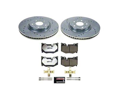 PowerStop Z26 Street Warrior Brake Rotor and Pad Kit; Rear (20-24 Corvette C8 Stingray w/ Z51 Brake Package)