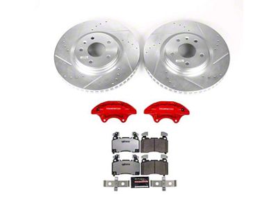 PowerStop Z26 Street Warrior Brake Rotor, Pad and Caliper Kit; Front (14-19 Corvette C7 Stingray w/ J55 Brake Package)
