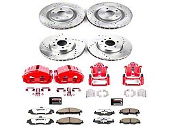 PowerStop Z26 Street Warrior Brake Rotor, Pad and Caliper Kit; Front and Rear (05-13 Corvette C6 Base w/ Standard Brake Package & w/o Corvette Logo On Calipers)