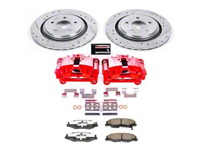 PowerStop Z26 Street Warrior Brake Rotor, Pad and Caliper Kit; Rear (05-09 Corvette C6 w/ Z51 Brake Package; 10-11 Corvette C6 Base w/ MagneRide; 12-13 Corvette C6 Base w/ Heavy Duty Brake Package)