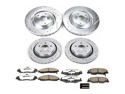 PowerStop Z26 Street Warrior Brake Rotor and Pad Kit; Front and Rear (05-09 Corvette C6 w/ Z51 Brake Package; 10-11 Corvette C6 Base w/ MagneRide; 12-13 Corvette C6 Base w/ Heavy Duty Brake Package)