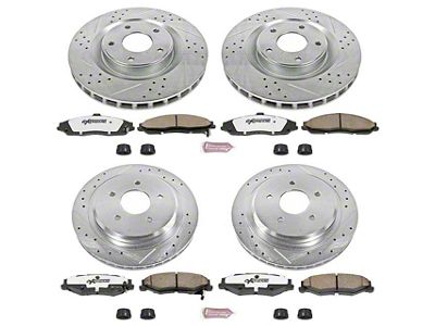 PowerStop Z26 Street Warrior Brake Rotor and Pad Kit; Front and Rear (05-13 Corvette C6 Base w/ Standard Brake Package)