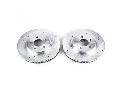 PowerStop Evolution Cross-Drilled and Slotted Rotors; Front Pair (05-10 Mustang GT; 11-14 Mustang V6)