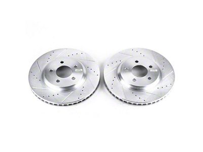 PowerStop Evolution Cross-Drilled and Slotted Rotors; Front Pair (05-10 Mustang GT; 11-14 Mustang V6)