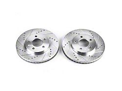 PowerStop Evolution Cross-Drilled and Slotted Rotors; Front Pair (05-10 Mustang V6)