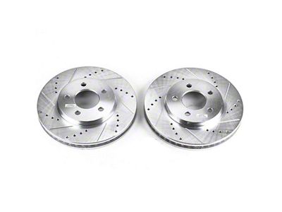 PowerStop Evolution Cross-Drilled and Slotted Rotors; Front Pair (05-10 Mustang V6)